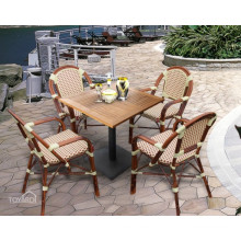 Outdoor Patio Aluminum Rattan Cafe Chair and Table